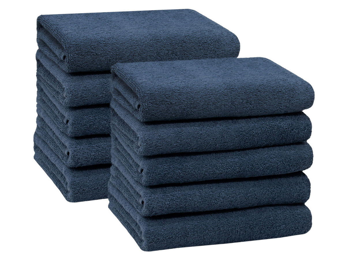 HANDTÜCHER, 10er-Set, 50x100 cm, 100% Baumwolle, Blau - Dunkelblau, Textil (50/100cm) - Zollner
