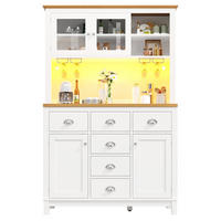 KÜCHENSCHRANK 104x40x180Cm LED 4 Türen Landhausstil - Weiß, Holzwerkstoff (104/180/40cm) - FLIEKS