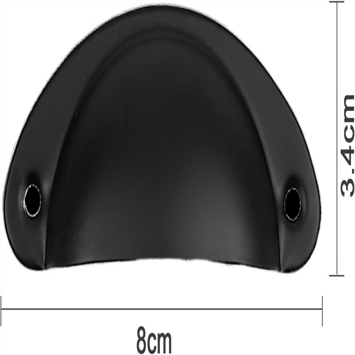 SCHRANKKNOPF Schwarz 12er-Set 80x35 mm - Schwarz, Metall (3.5/3.5/8cm)