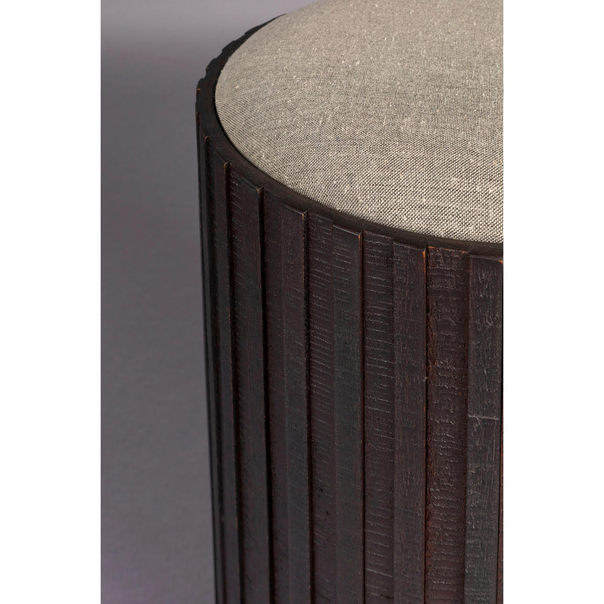 SITZHOCKER Bay Mit Stauraum Organisch Rund - Beige/Braun, Holz (40/48/40cm) - Dutchbone