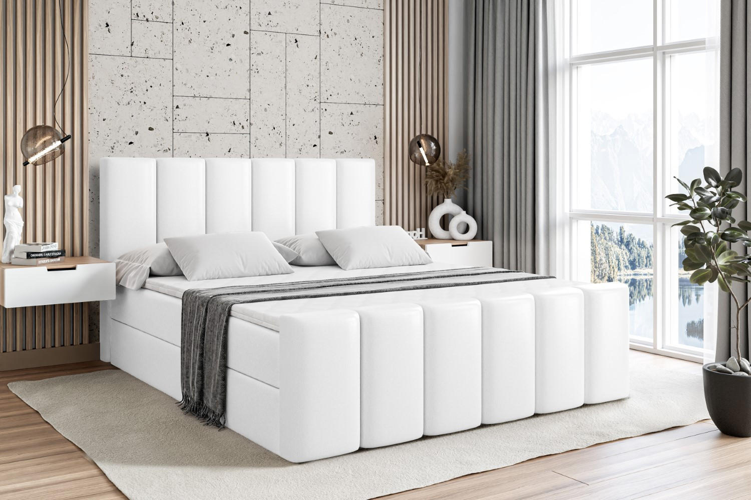 BOXBETT BOXI1-Z - 120x200 cm - H3 - Weiß Hochglanz - Weiß Hochglanz, Holzwerkstoff (120/200cm) - ALTDECOR