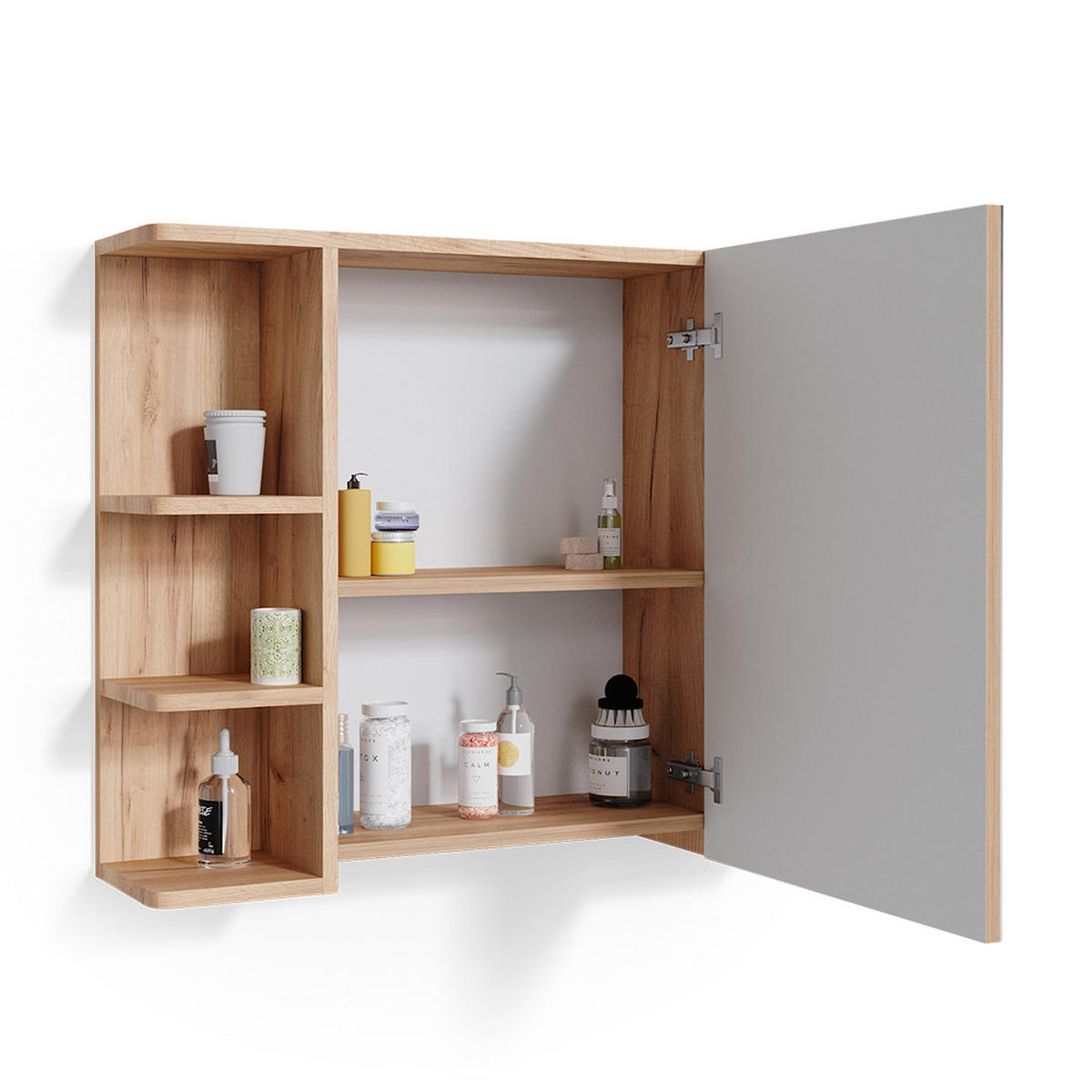 BADSPIEGELSCHRANK Fynn Eiche 79.6 x 64 cm - Eichefarben, Holzwerkstoff (79.6/64/21.2cm) - Vicco