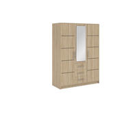 DREHTÜRENSCHRANK ELISE 147/200/57,5 cm 3-türig mit Spiegel Sonoma Eiche - Sonoma Eiche, Holzwerkstoff (147/200/57.5cm) - MASSENO