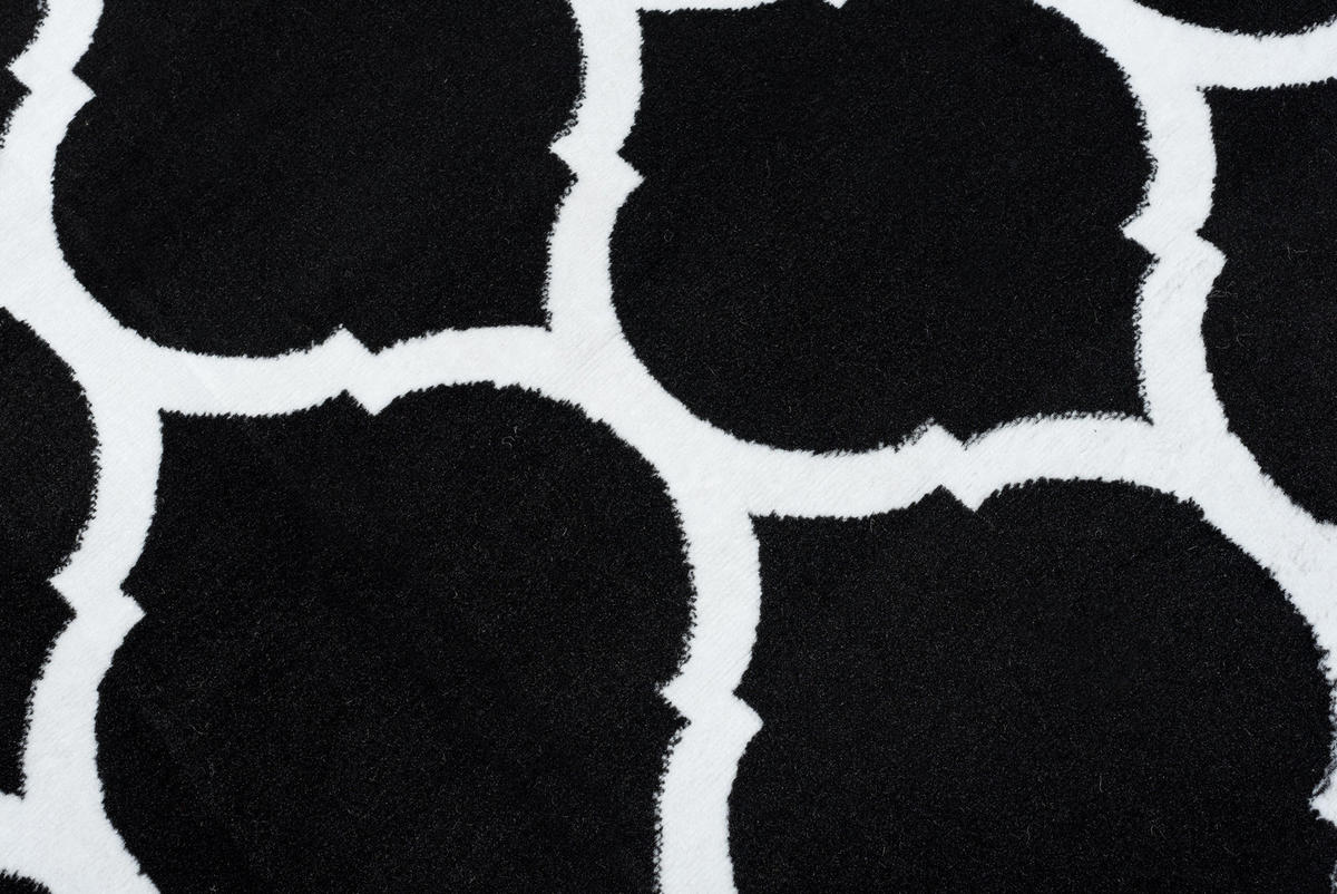TEPPICH LUXURY Schwarz Marokkanisch Rauten 140/200 cm - Schwarz, Textil (140/200cm) - Tapiso