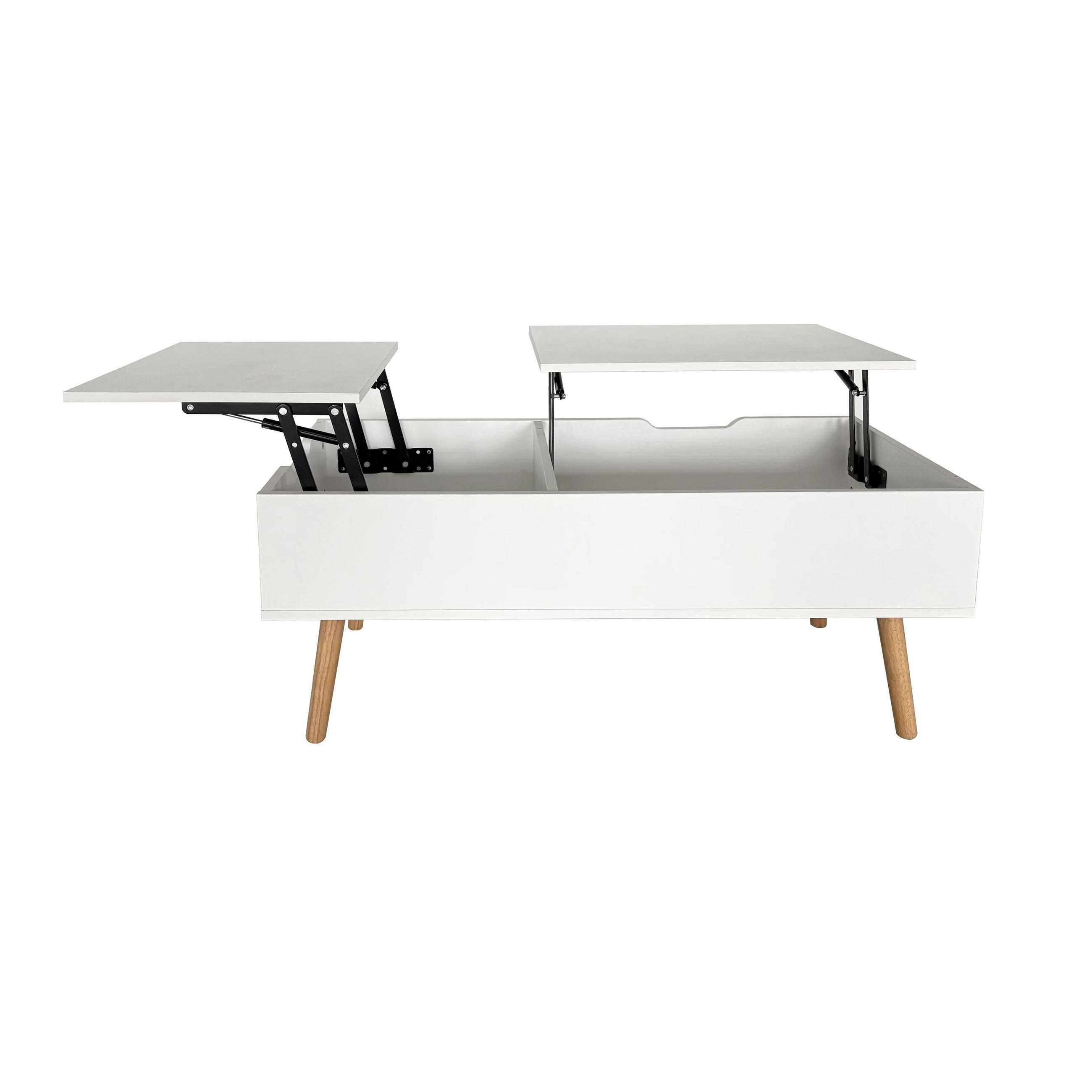 COUCHTISCH mit Stauraum Weiß - Weiß, Holzwerkstoff (50/100/41.5cm) - Home Collective