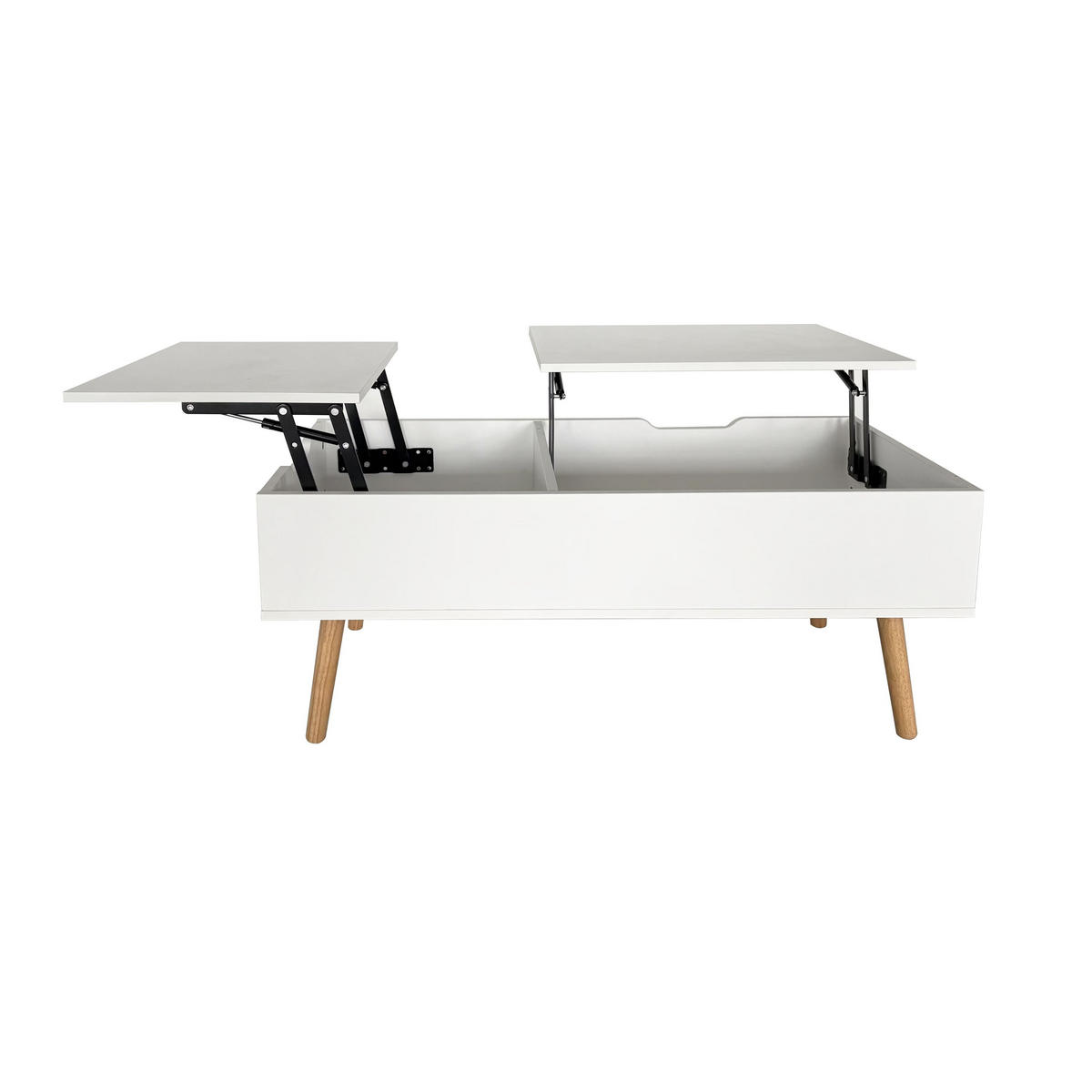 COUCHTISCH mit Stauraum Weiß - Weiß, Holzwerkstoff (50/100/41.5cm) - Home Collective