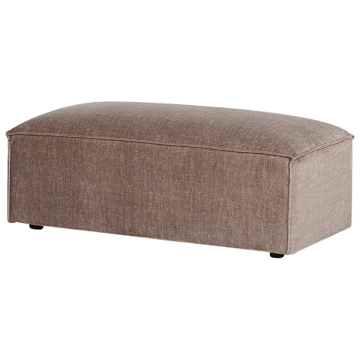 2-SITZER-SOFA hellbraun mit Ottomane Hellnar - Braun, Textil (262/70/126cm) - Beliani