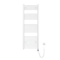 HANDTUCHHEIZKÖRPER elektrisch gebogen Weiß 140/50/5,6 cm - Weiß, Metall (50/140/5.6cm) - EMKE
