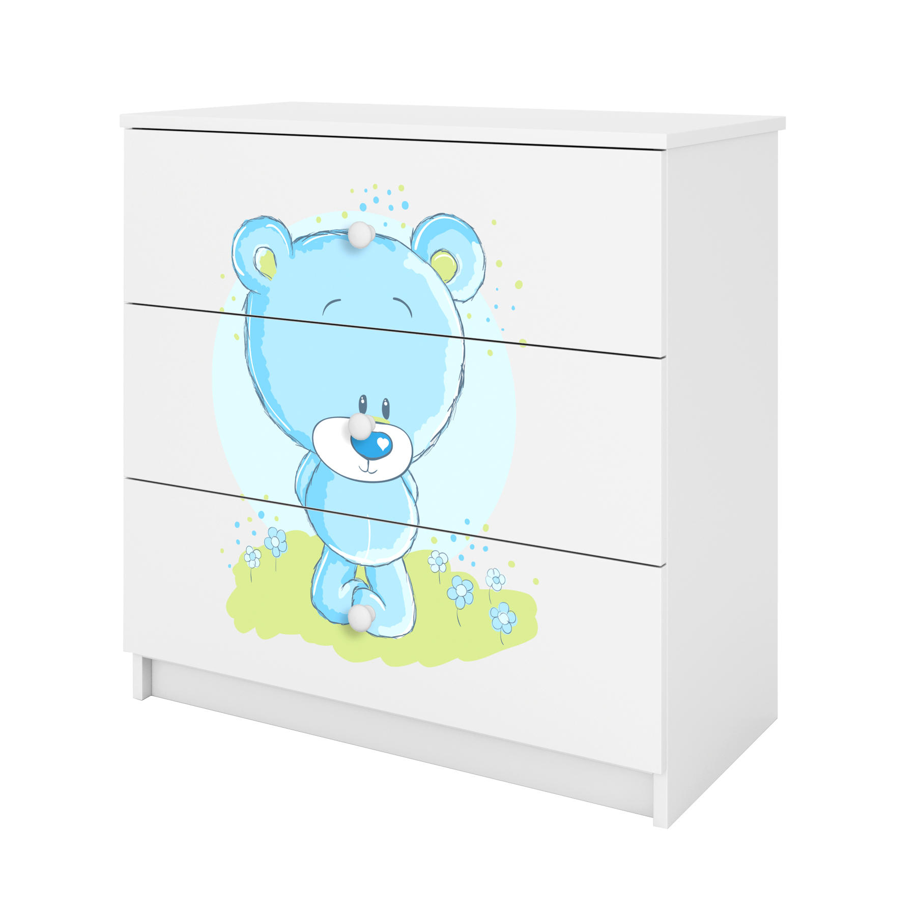 KOMMODE Babydreams Blaubär 81/81/41 - Weiß, Holzwerkstoff (81/81/41cm) - RAUMHIRSCH FURNITURE