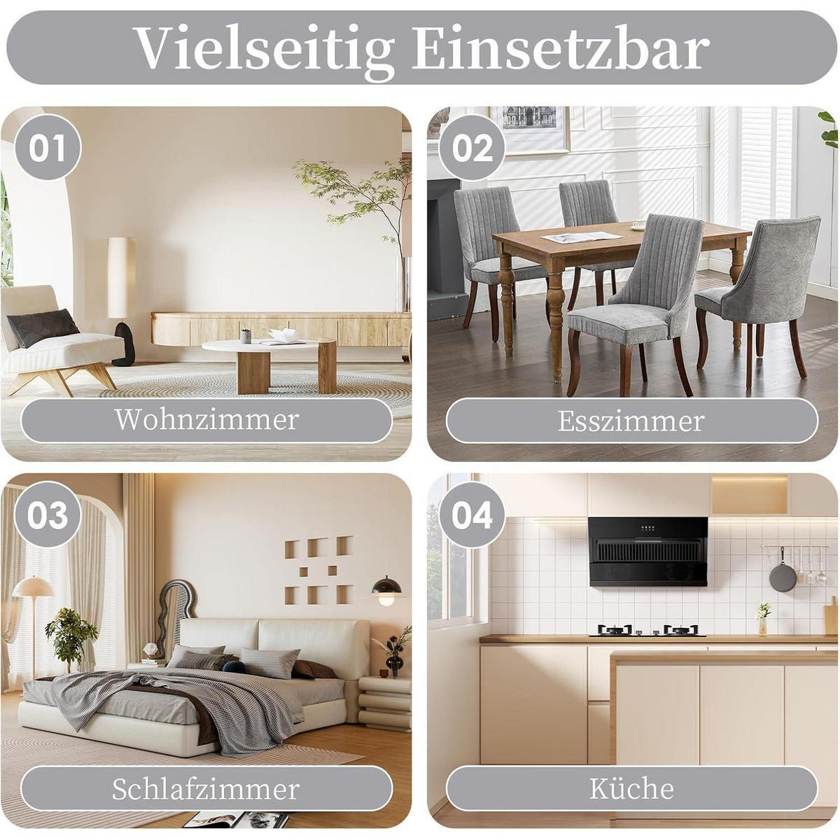 ESSZIMMERSTUHL 2er-Set Stoff Grau mit Channel-Steppung - Grau, Textil (50/95.5/53.8cm)