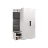 GARDEROBEN-SET Medi IV - Schwarz/Weiß, Holzwerkstoff/Kunststoff (80/191/50cm) - MIRJAN24