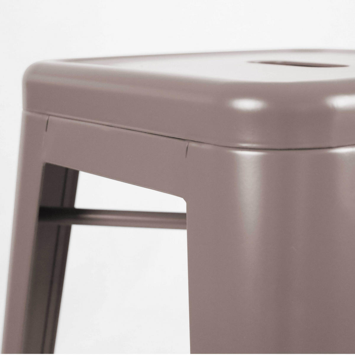 BARHOCKER 4-tlg., Taupe - Taupe, Metall (43/43cm) - Oviala