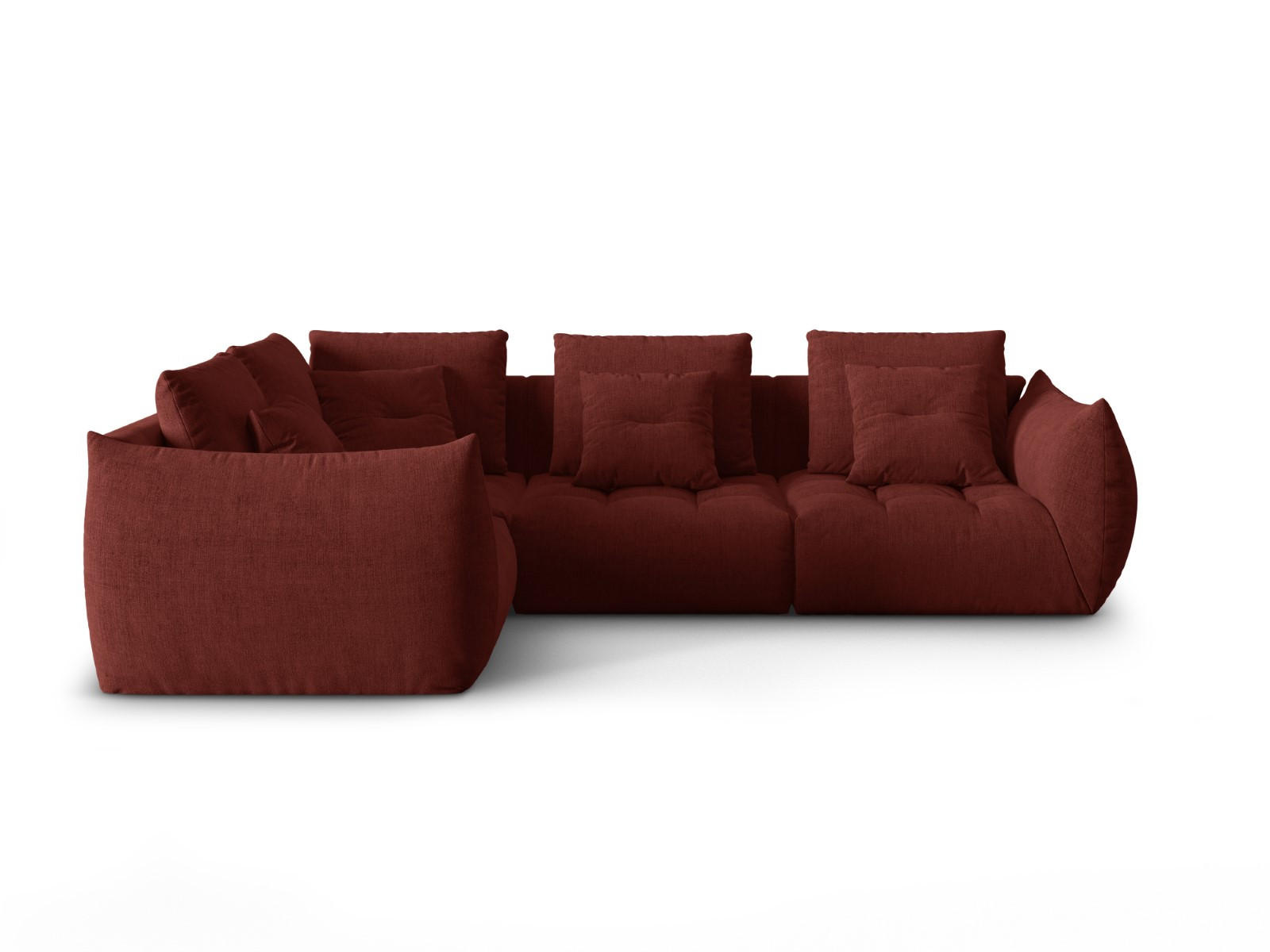 ECKSOFA modular links Bloom aus strukturiertem Stoff rot 3 Sitzplätze - Rot, Textil (216/316cm) - Micadoni