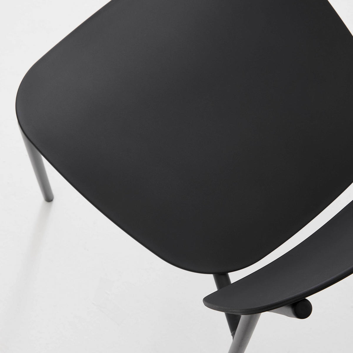 STÜHLE 2-tlg. aus Stahl und Kunststoff, Schwarz - Schwarz, Kunststoff (45/78/51cm) - Oviala