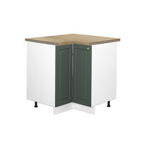 ECKUNTERSCHRANK Fame-Line Grün-Gold Landhaus 80.5 cm , AP Eiche - Weiß/Grün, Holzwerkstoff (80.5/82/60cm) - Vicco