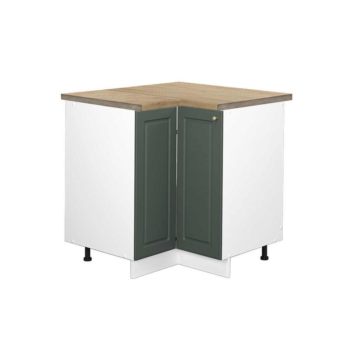 ECKUNTERSCHRANK Fame-Line Grün-Gold Landhaus 80.5 cm, AP Eiche - Weiß/Grün, Holzwerkstoff (80.5/82/60cm) - Vicco