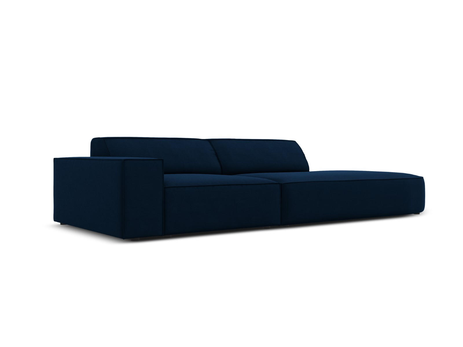 RECHTES-SOFA Jodie aus Samt königsblau 3 Sitzplätze - Blau, Textil (102/70/262cm) - Micadoni