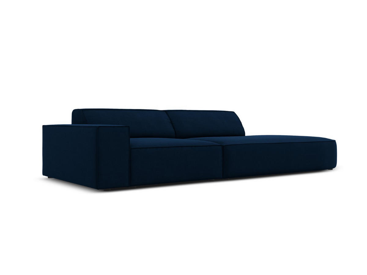 RECHTES-SOFA Jodie aus Samt königsblau 3 Sitzplätze - Blau, Textil (102/70/262cm) - Micadoni