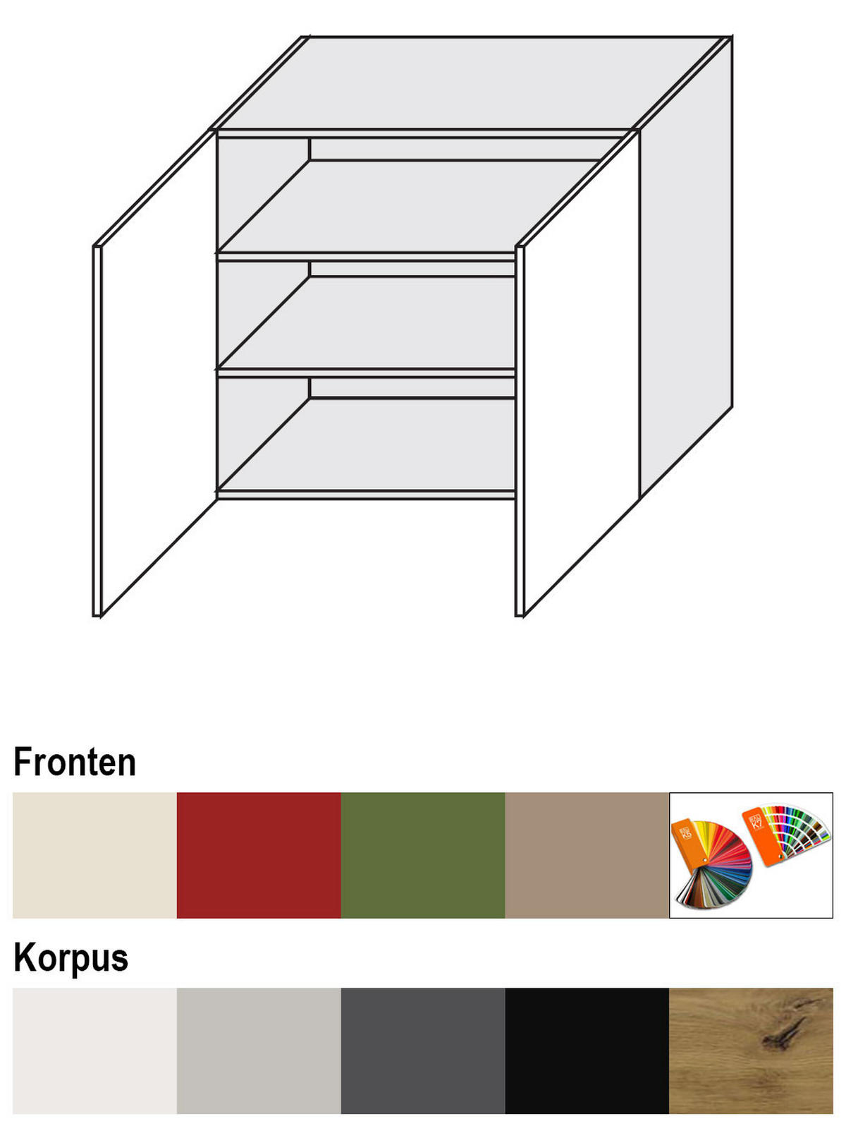 KÜCHENHÄNGESCHRANK Brerra W3/90 Eiche Artisan / RAL 1019 graubeige Matt 90 / 32,5 / 72cm - Graubraun/Eiche Artisan, Holz/Holzwerkstoff (90/72/32.5cm) - Feldmann-Wohnen