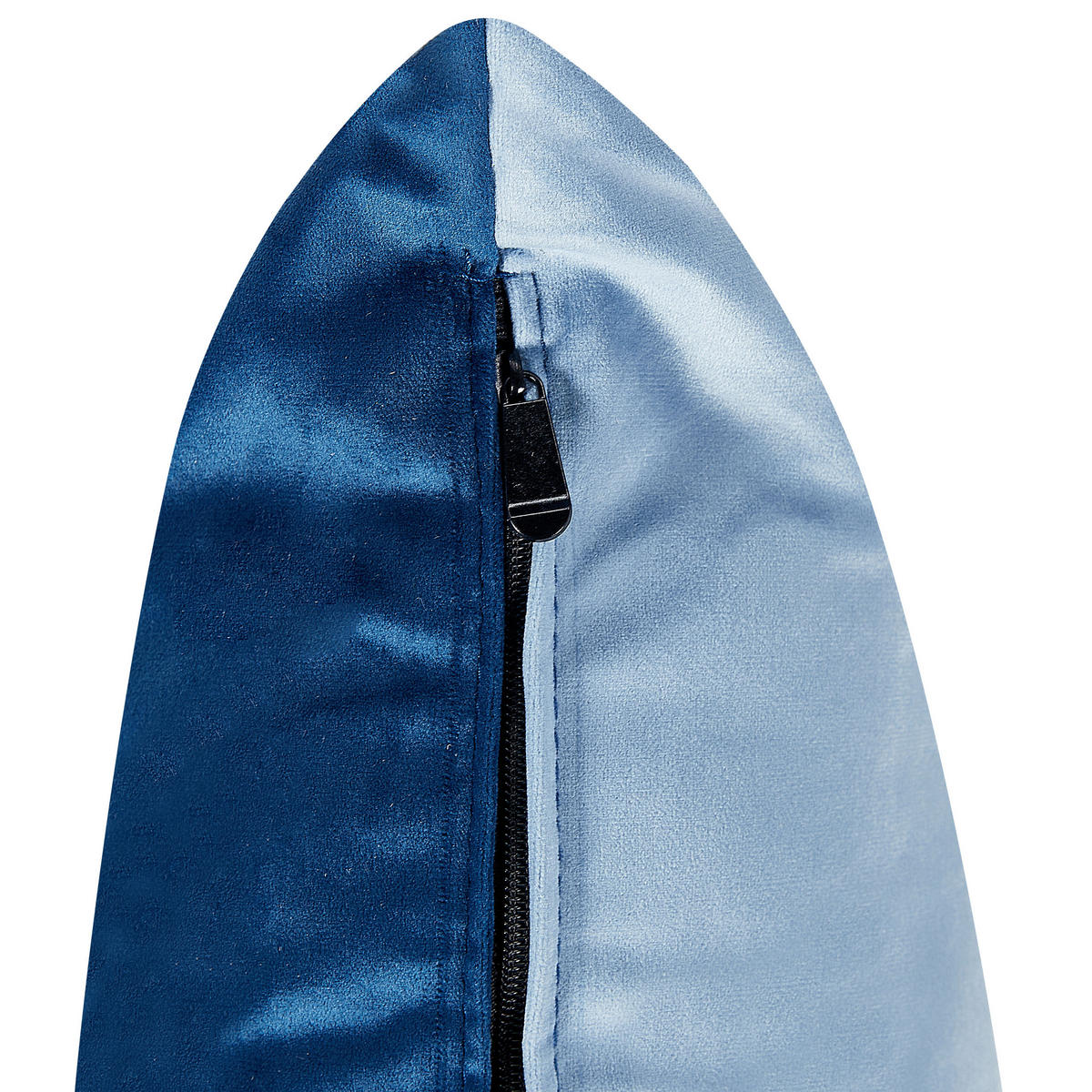 CHAISELONGUE Samtstoff blau linksseitig Gonesse - Blau/Goldfarben, Textil (164/72/77cm) - Beliani