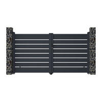 FLÜGELTOR - 300cm x 4.6cm - Aluminium - anthrazitgrau - PRIMO - Anthrazit, Metall (300/161cm) - Vente-Unique