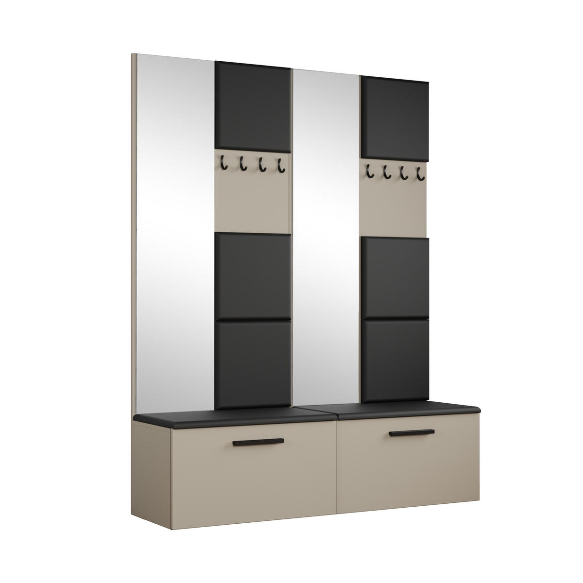 GARDEROBENSCHRANK Rosanno I Kaschmir 80,6/204/40 cm – Modern, mit Kleiderhaken - Beige, Holzwerkstoff/Kunststoff (80.6/204/40cm) - AX Living