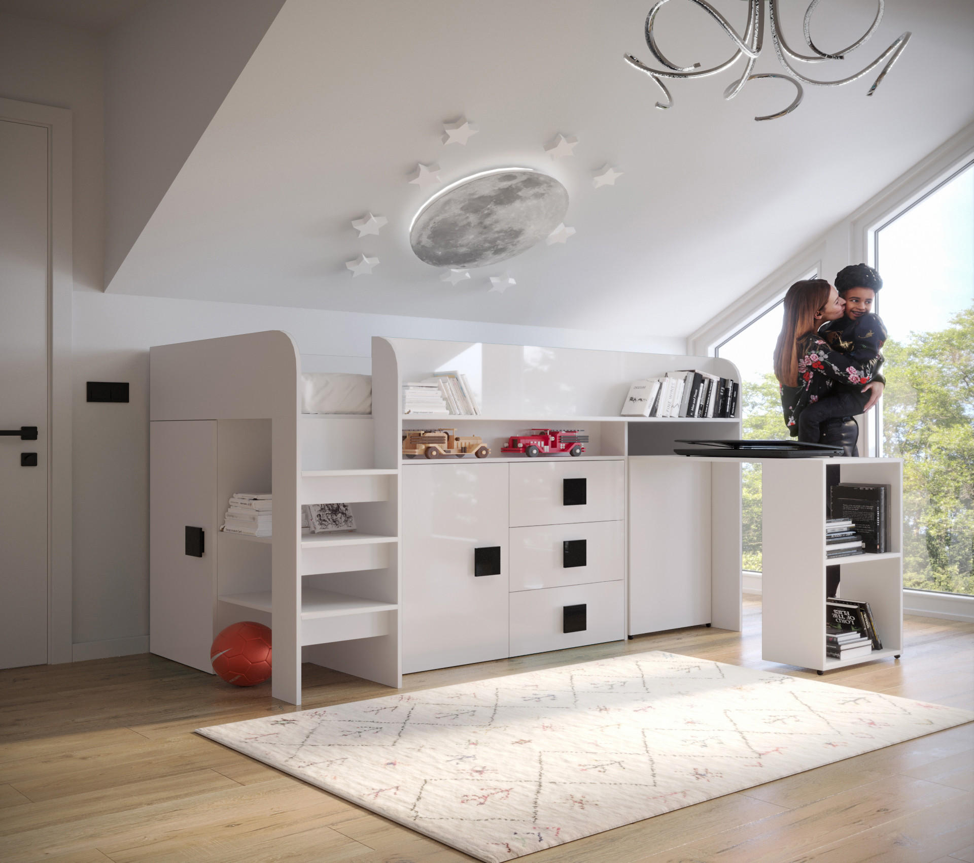 HOCHBETT 203,3/106,6/125 - Schwarz/Weiß, Holz (90/200cm) - MÖBEL KRYSPOL