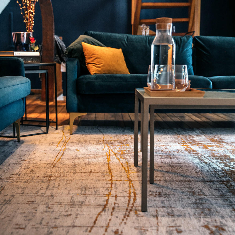 TEPPICH Columbus Gold Mad Men 140/200 cm - Gelb, Textil (140/200cm) - Louis De Poortere