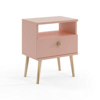 NACHTISCH Holztisch Poxwell Natürliches Rosa - Pink, Holzwerkstoff (44/55/31cm) - Fedve