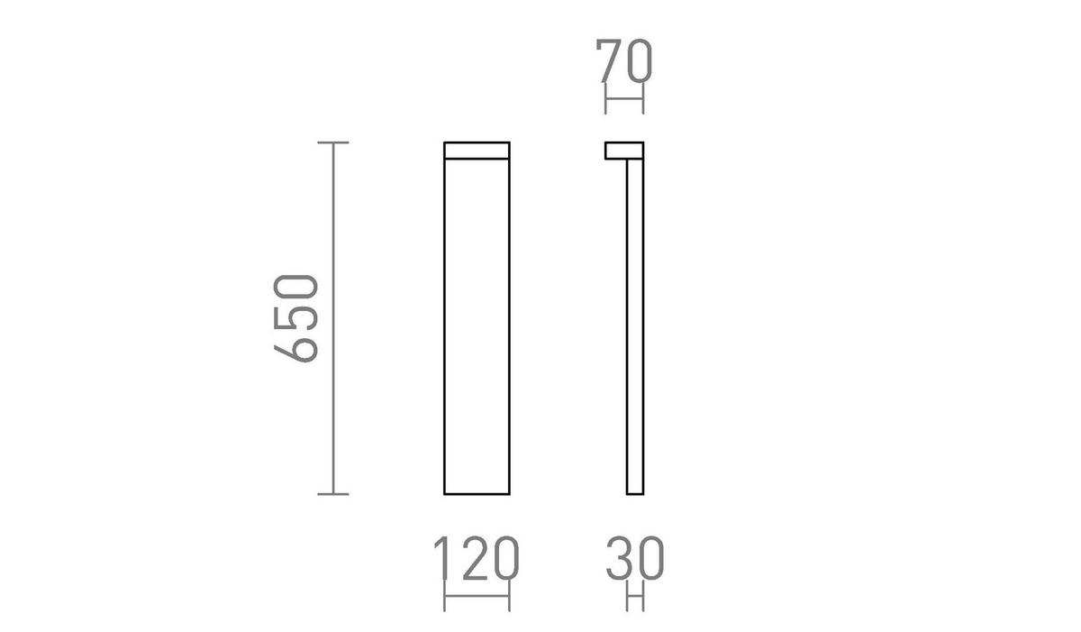 AUSSENLEUCHTE GARDIEN 65 Schwarz 10 W IP54 - Schwarz, Metall (12/7/64.5cm) - Rendl