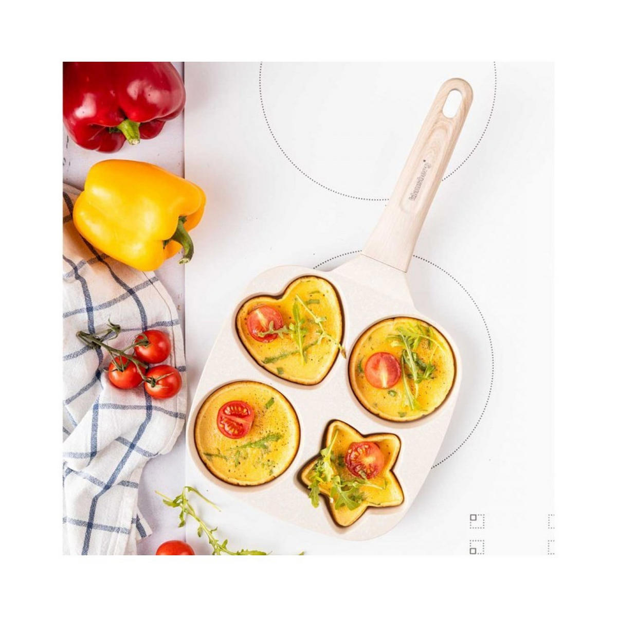 EIERPFANNE Beige 36/19/2.3 cm 56769 - Beige, Metall (19cm) - Klausberg 