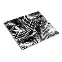 GLASPLATTE 60x52 cm Palmblätter - Schwarz, Glas (60/0.4/52cm) - TULUP