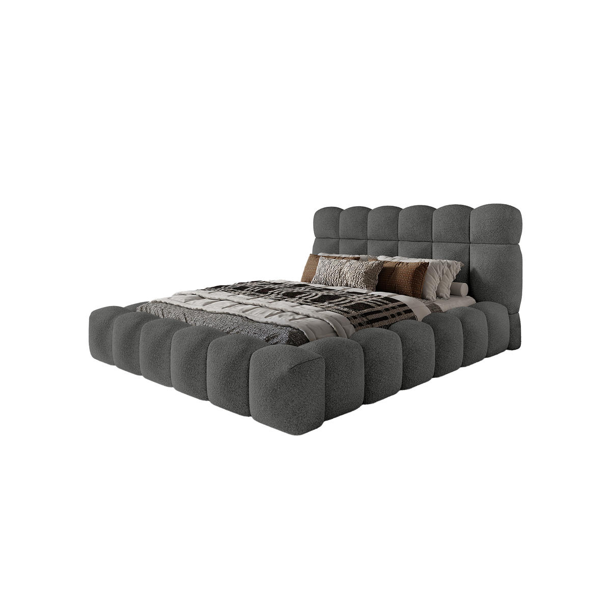 POLSTERBETT ACRI 160x200 cm, Anthrazit - Dunkelgrau, Textil (160/200cm) - Fedve