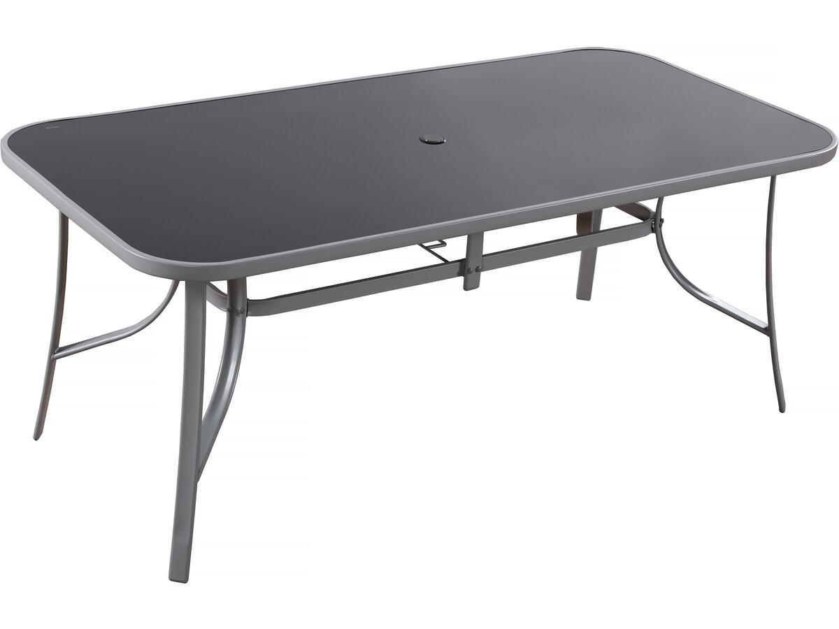 GARTENTISCH cordoba Schwarzes Glas - Dunkelgrau, Glas (180/90/72cm) - Habitat Garten