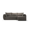 AUSKLAPPBARES-ECKSOFA rechts mit Container Kaelle aus Chenille-Stoff grau 4 Sitzplätze - Grau, Textil (165/252cm) - Micadoni