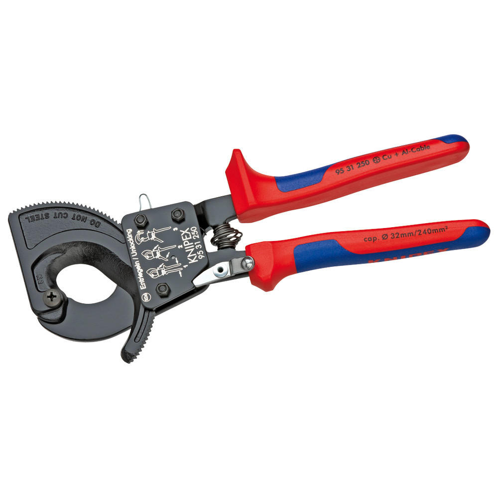 KABELSCHNEIDER Ratschenprinzip, 250 mm - Multicolor, Kunststoff (250/77/22cm) - KNIPEX