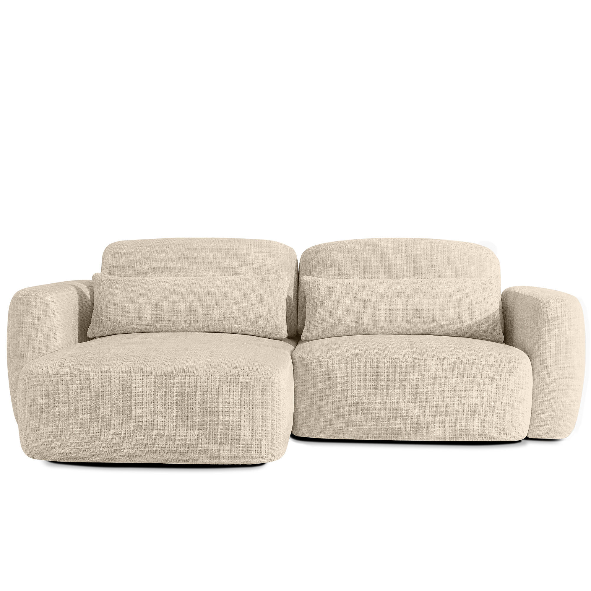 ECKSOFA links ELOSA - Creme, Holz/Textil (245/165cm) - KONSIMO®