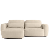 ECKSOFA links ELOSA - Creme, Holz/Textil (245/165cm) - KONSIMO®