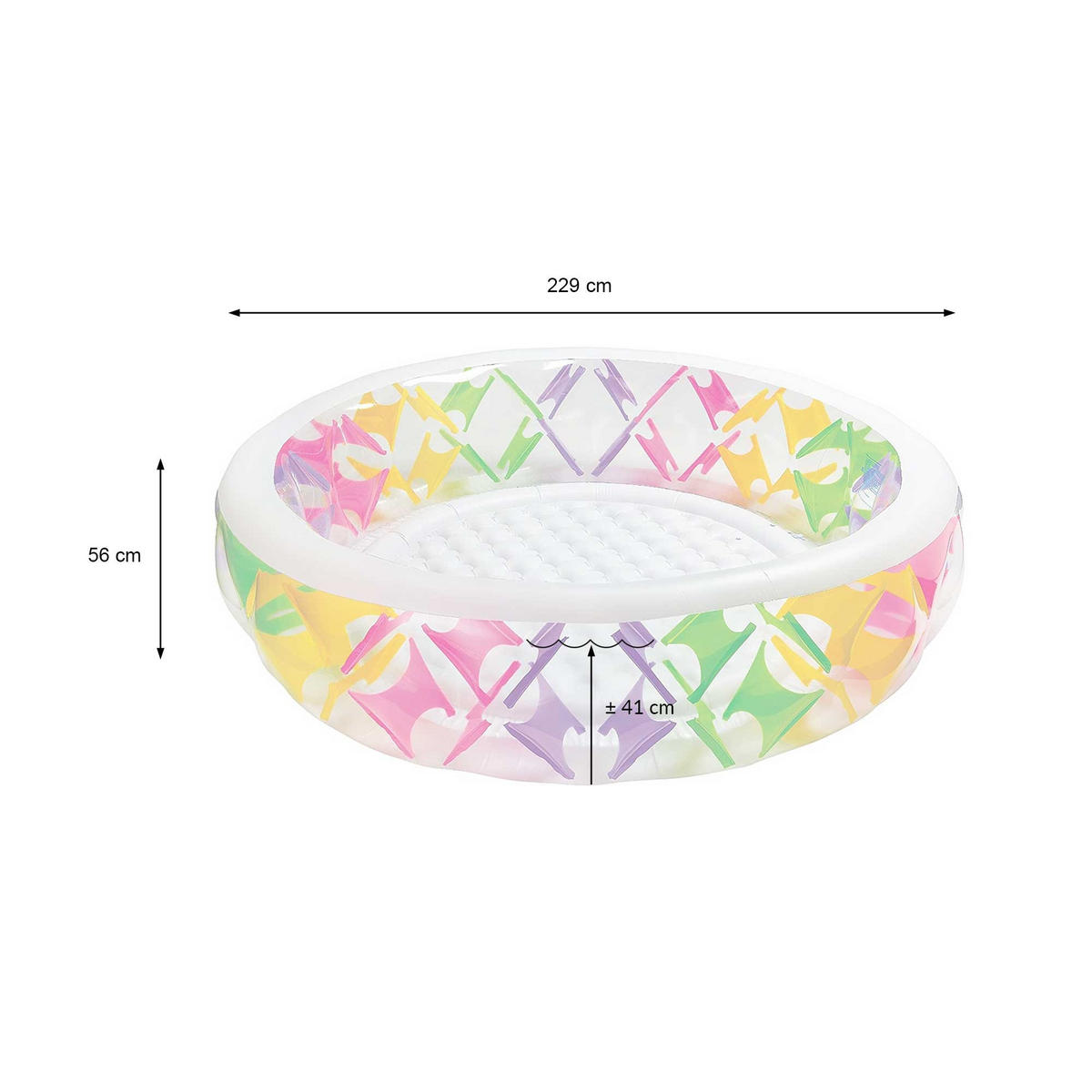 SCHWIMMBECKEN - Multicolor, Textil (229/229/56cm) - INTEX