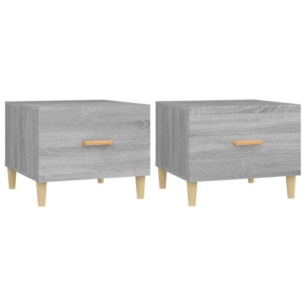 COUCHTISCHE 2 Stk. Grau Sonoma 50x50x40 cm Holzwerkstoff - Grau, Holzwerkstoff (50/50/40cm) - furnicato