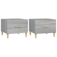 COUCHTISCHE 2 Stk. Grau Sonoma 50x50x40 cm Holzwerkstoff - Grau, Holzwerkstoff (50/50/40cm) - furnicato