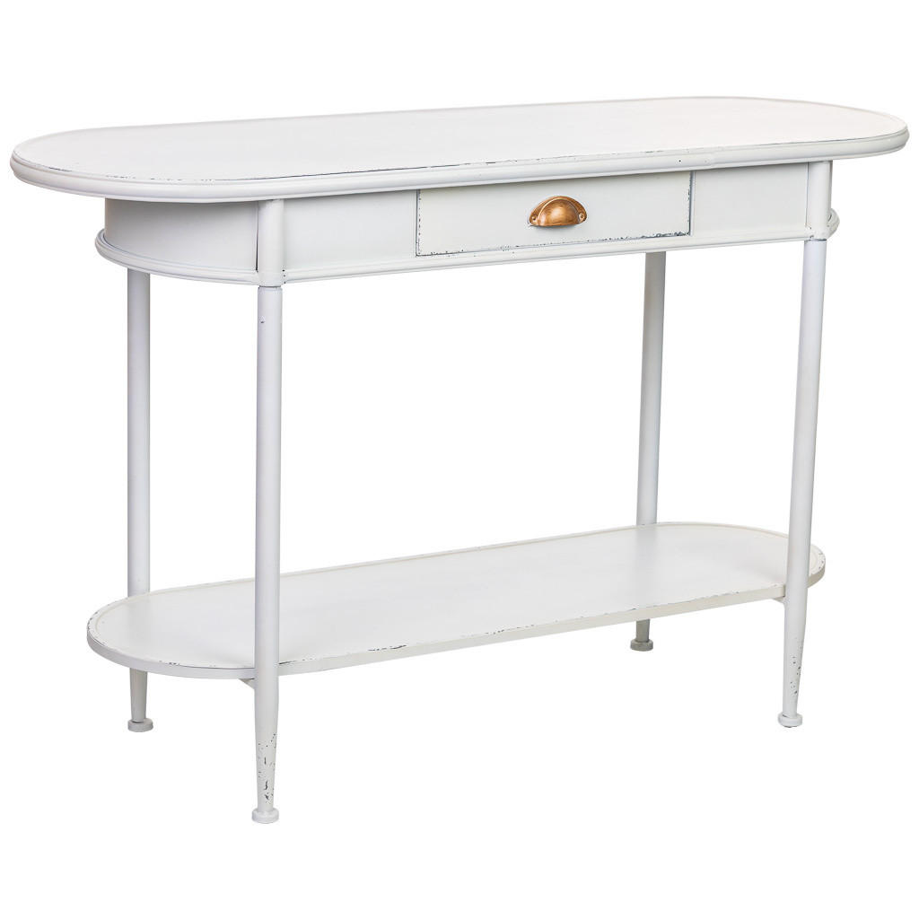 KONSOLENTISCH aus Metall, weiß, 120x41x75cm - Schwarz, Metall (41/120/75cm) - Wanderlust