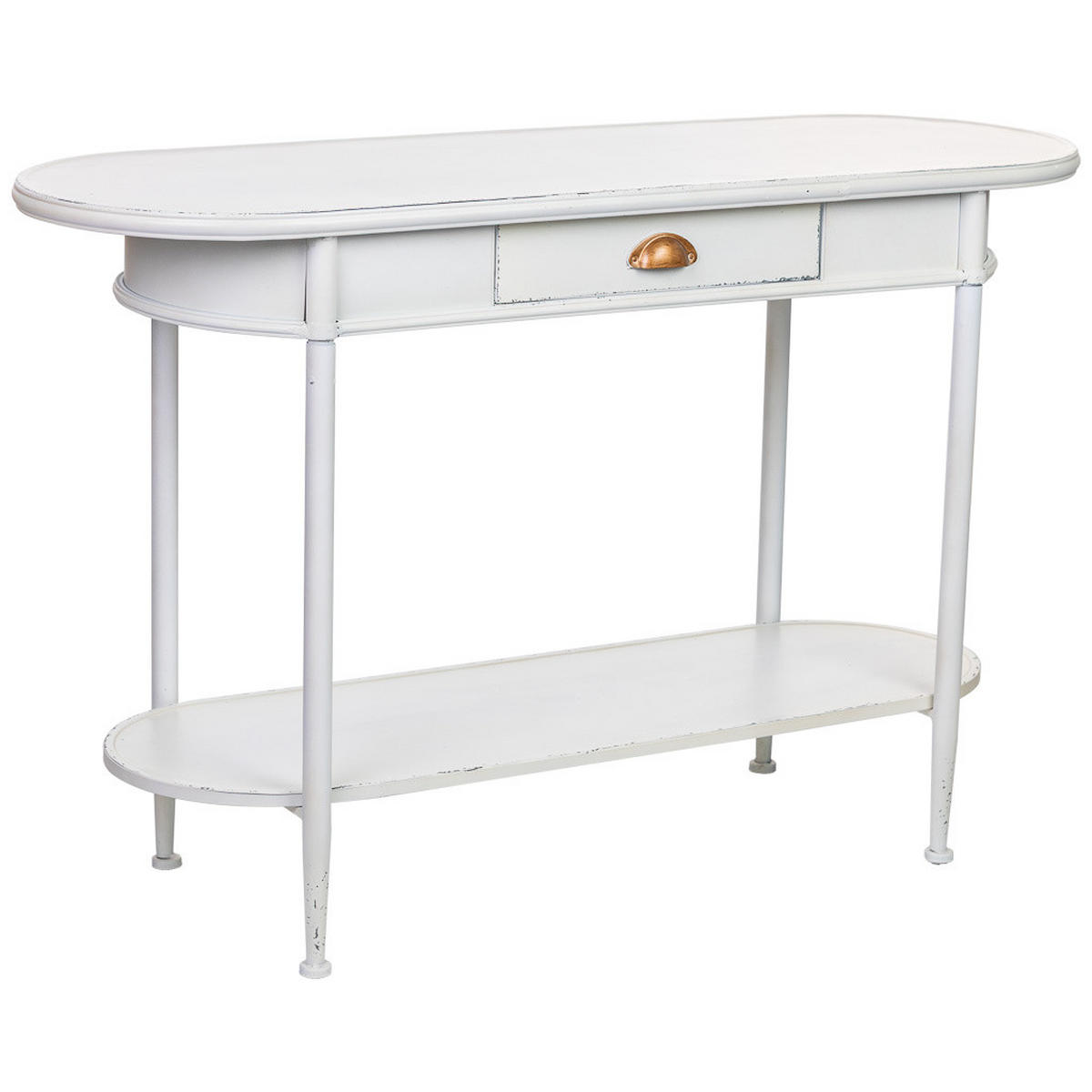 KONSOLENTISCH aus Metall, weiß, 120x41x75cm - Schwarz, Metall (41/120/75cm) - Wanderlust