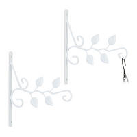 2xBLUMENAMPELHALTERUNG - Weiß, Metall (2/30/29.5cm) - Relaxdays