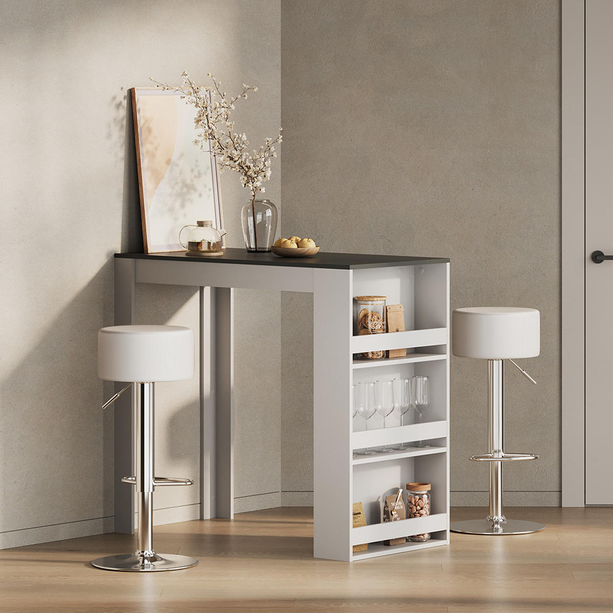 BARTISCH Regusa Weiß/Anthrazit 57 x 117 cm - Anthrazit/Weiß, Holzwerkstoff (117/57/106cm) - Livinity®
