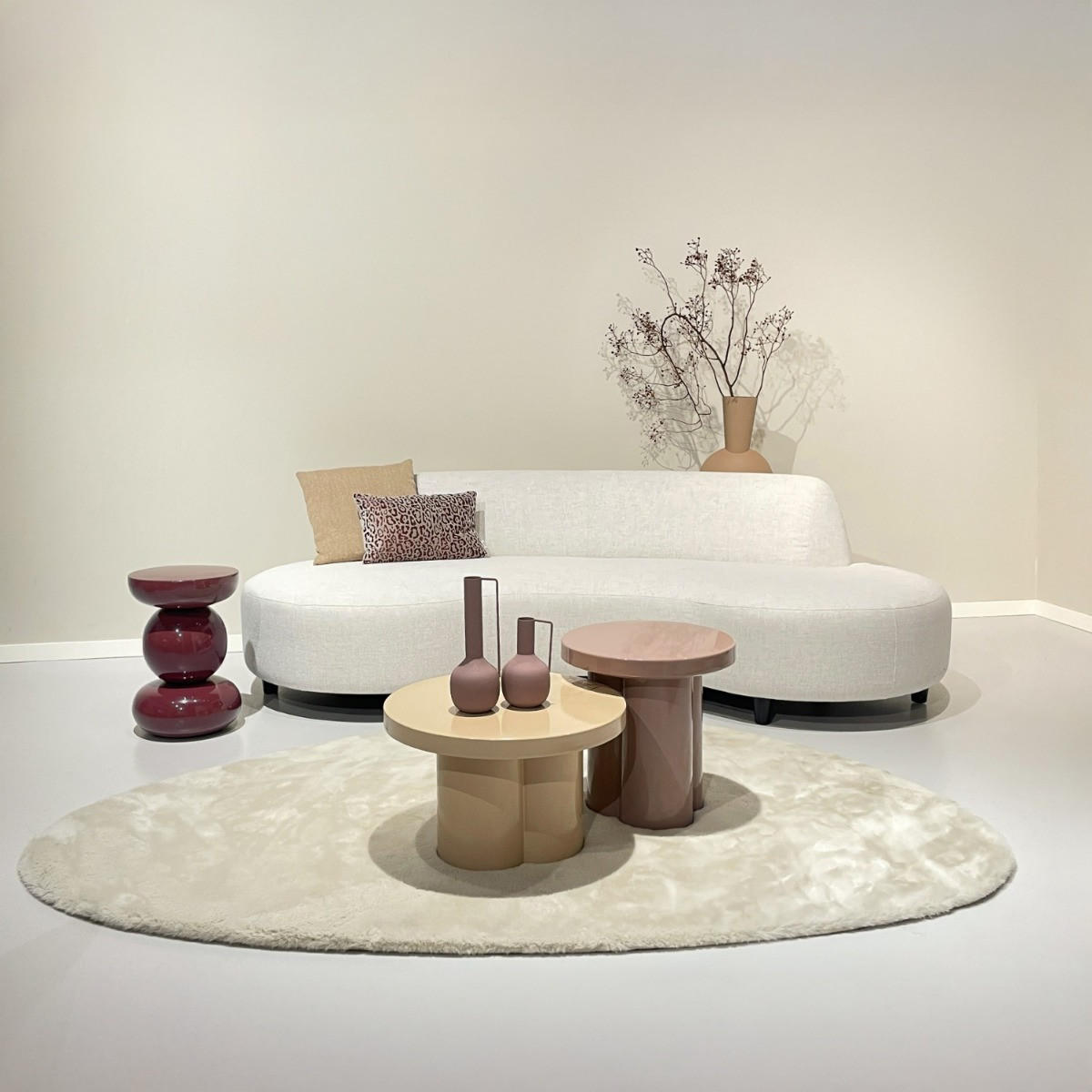 COUCHTISCH Noa Beige 56.5 /56.5 /35.5 cm - Beige, Metall (56.5/56.5/35.5cm) - Livingfurn