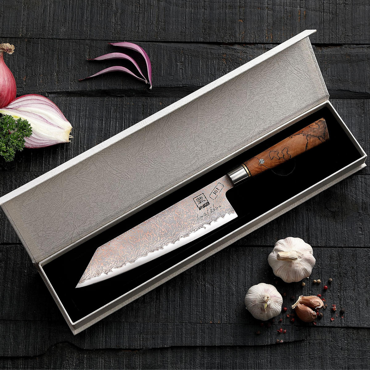 KIRITSUKE Damastmesser Kupfer Limited Edition - Braun, Metall (34cm) - Zayiko