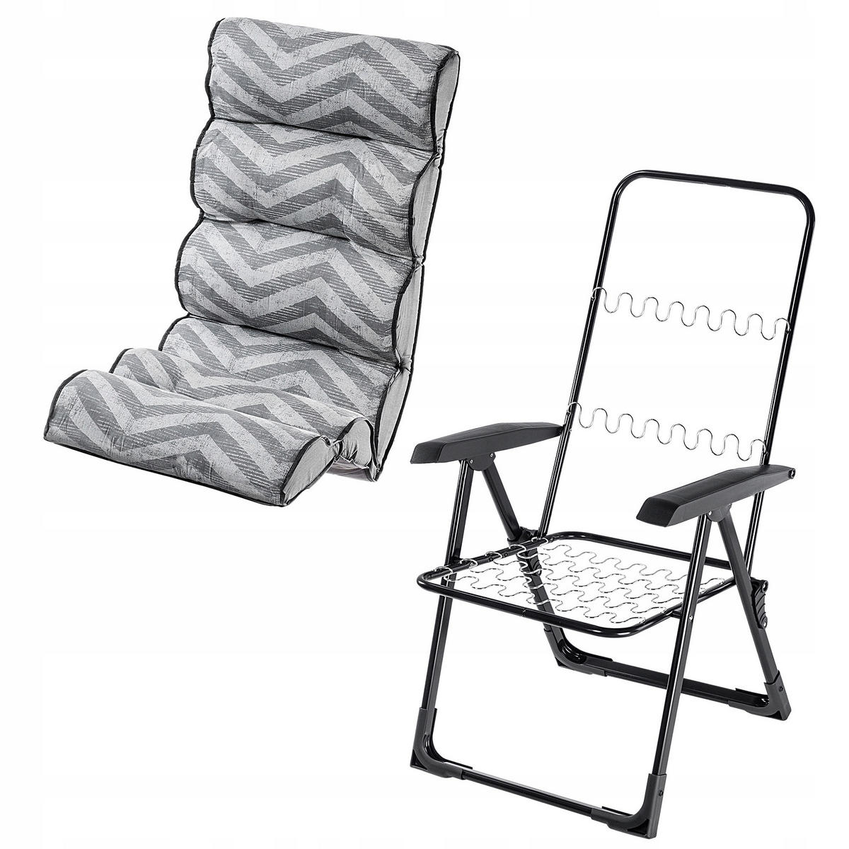 GARTENSESSEL 118 x 55 cm Zigzag - Weiß/Grau, Metall (55/118cm) - KADAX
