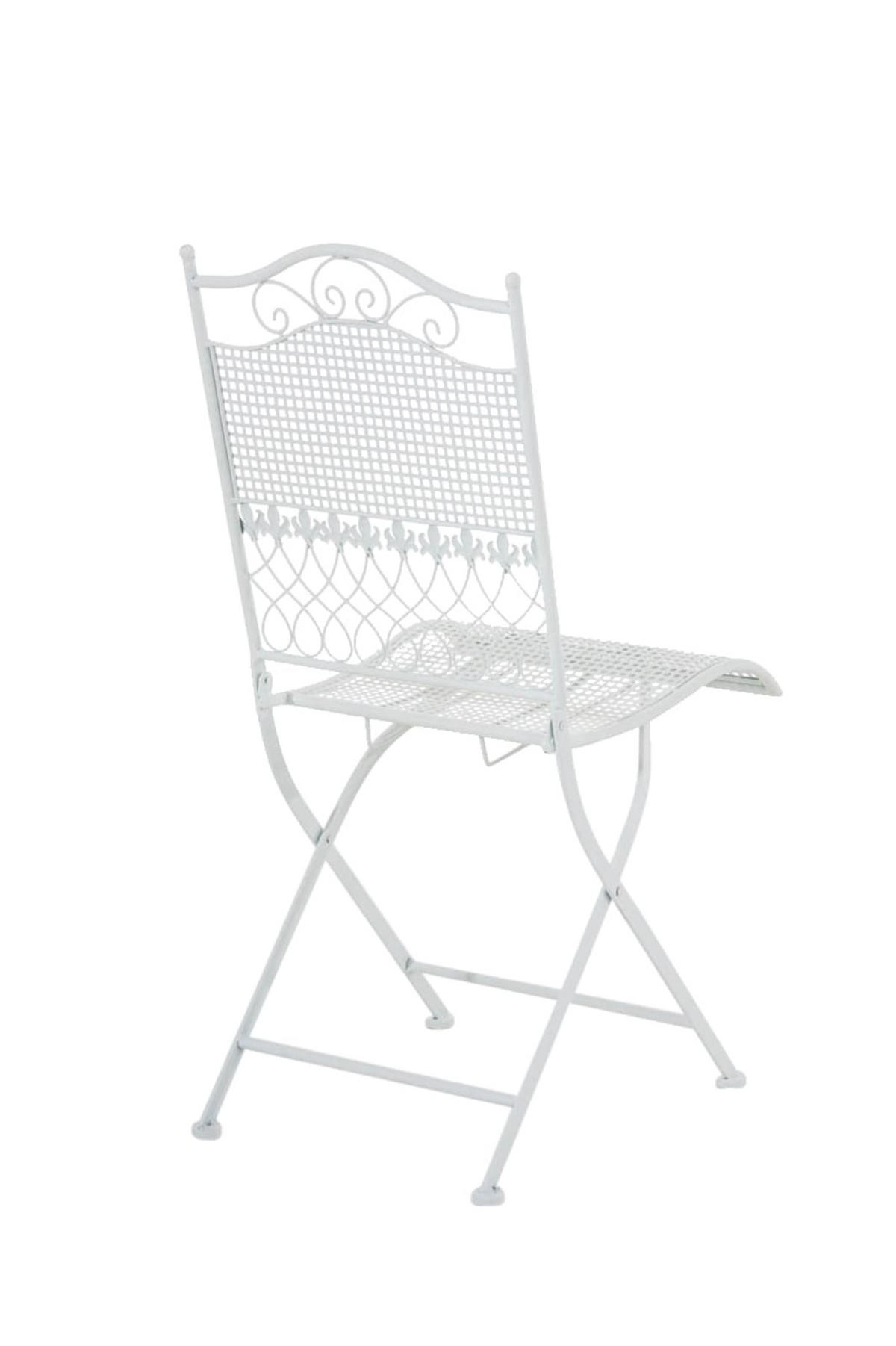 GARTENKLAPPSTUHL 2er Set Metall Weiß - Weiß, Metall (41/91/50cm) - CLP