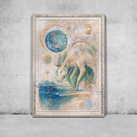 GEMÄLDE Mondwächter Schattenfugenrahmen Weiß 120x80 cm - Weiß, Holz (120/80cm) - YS-art gallery